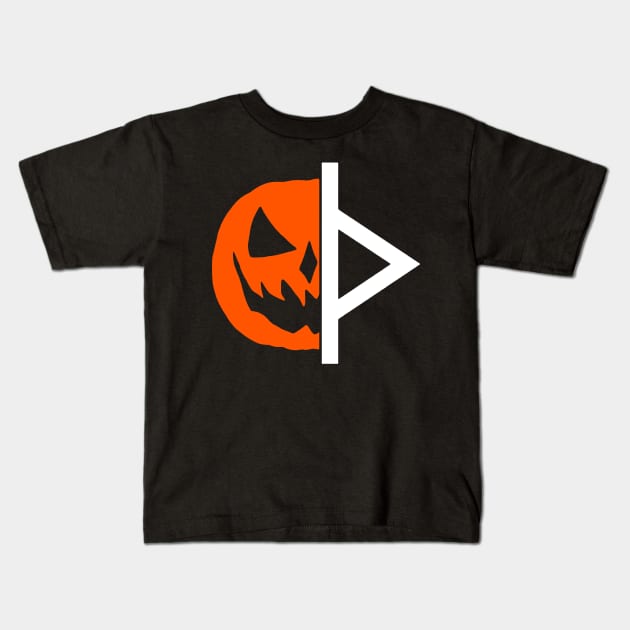 Halloween 6 pumpkin / thorn symbol (thurisaz) Kids T-Shirt by The_Shape